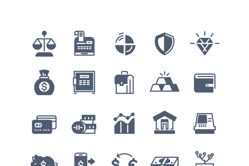 banking-finance-money-cash-vector-icons