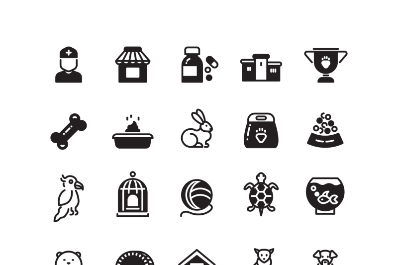 vector-pets-black-icons