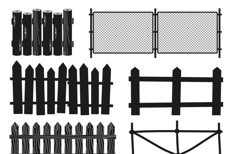 rural-wooden-fences-pickets-vector-silhouettes