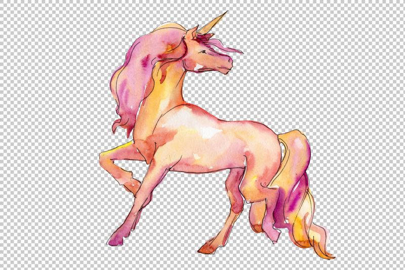 fabulous-unicorns-horse-png-watercolor-set-nbsp