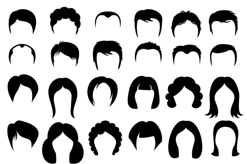 female-and-male-hair-vector-hairstyle-silhouette-icons-style