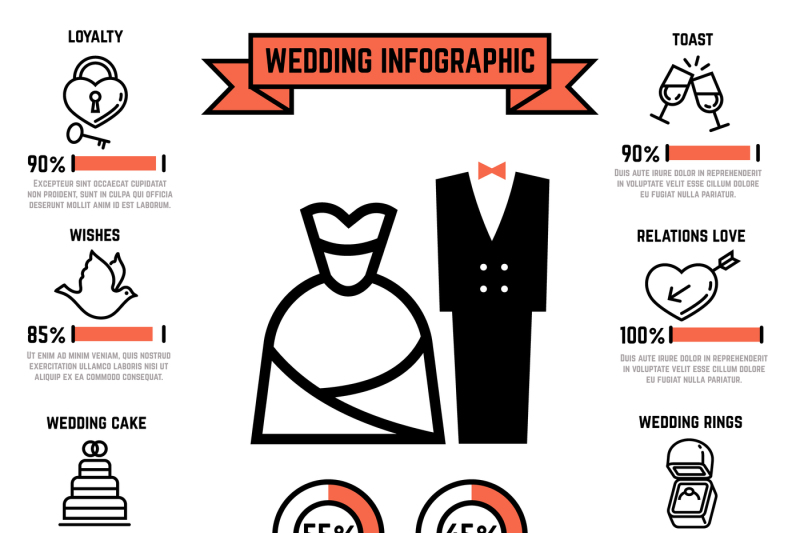 wedding-vector-infographics-with-marriage-and-bridal-flat-icons