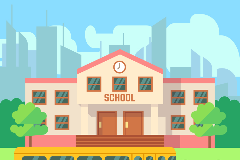 school-building-vector-flat-concept