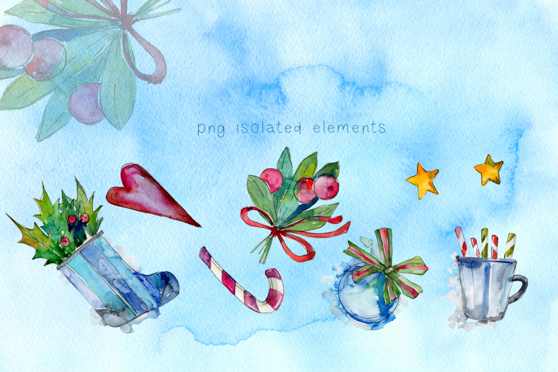 winter-holiday-png-watercolor-set