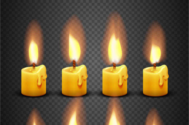 vector-candle-with-fire-animation-on-transparent-background