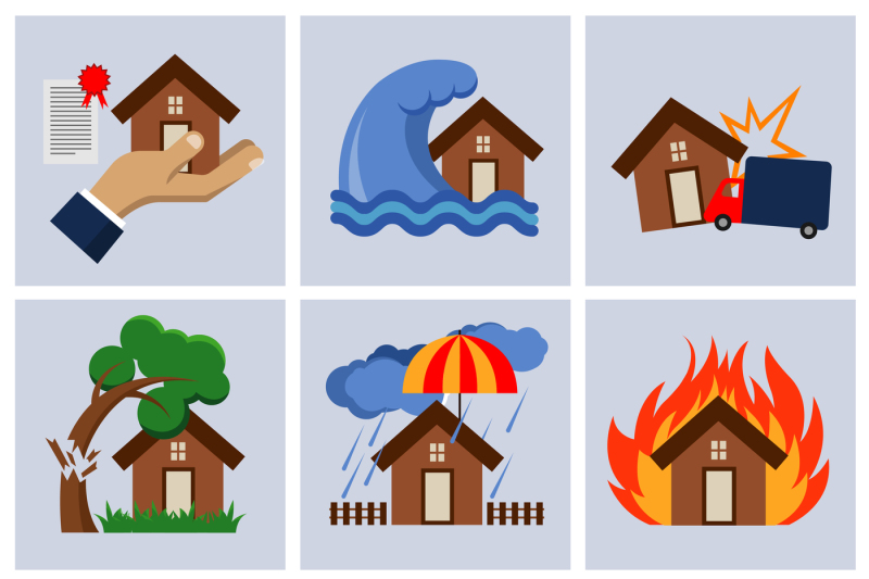natural-disaster-house-insurance-business-service-vector-icons