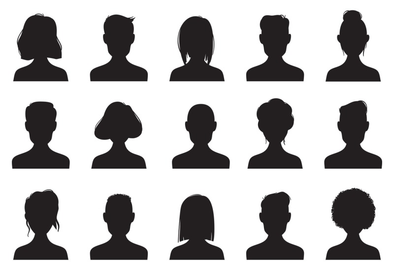 profile-icons-silhouettes-anonymous-people-face-silhouette-woman-and