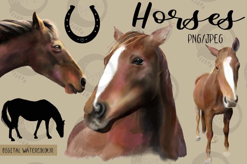 horses-digital-watercolor-clip-art-png-jpeg