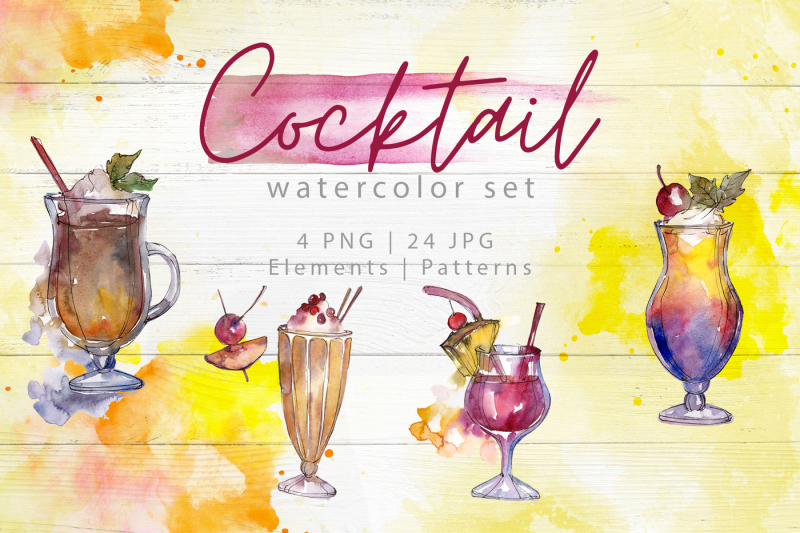 beverages-collection-png-watercolor-set