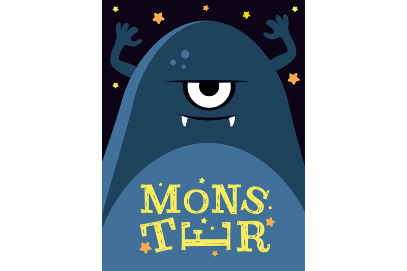 vector-illustration-with-angry-monster