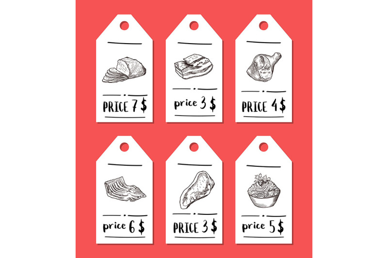 vector-tags-with-hand-drawn-monochrome-meat-elements