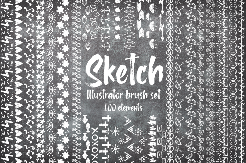 sketch-illustrator-brush-bundle-100-elements