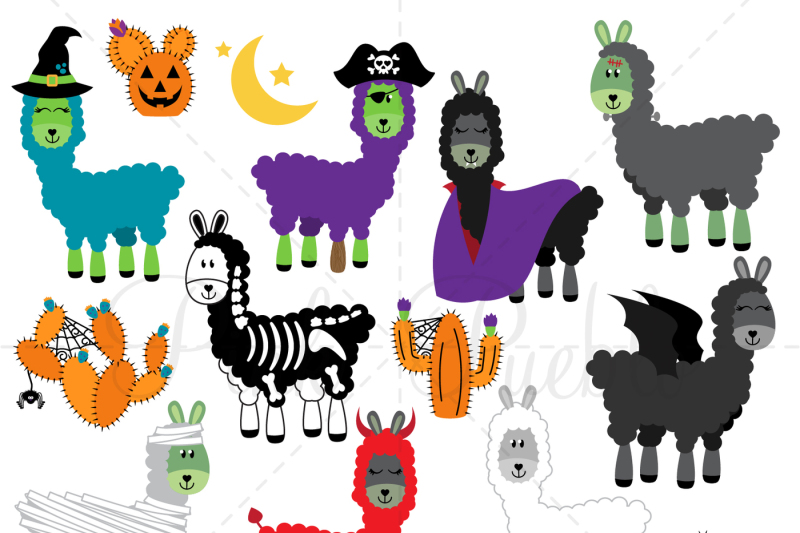 halloween-llama-clipart-and-vectors