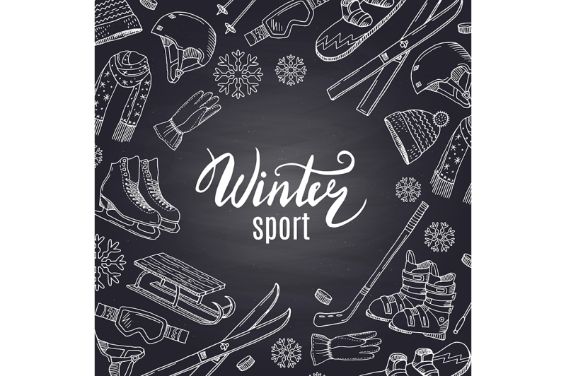 vector-hand-drawn-winter-sports-equipment-and-attributes