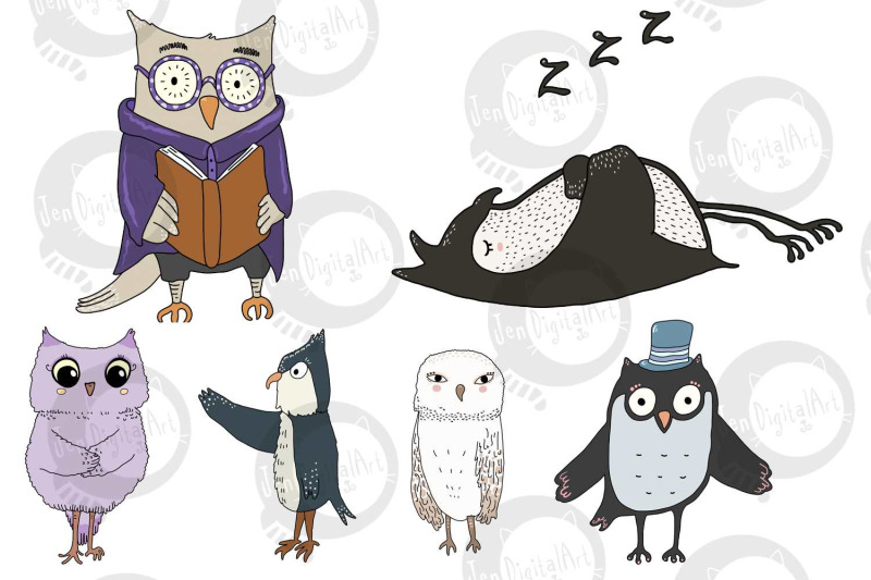 wacky-owls-10-images-clip-art-illustrations-png-jpeg