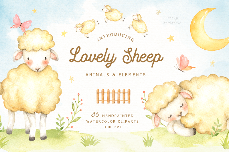 lovely-sheep-watercolor-clip-art