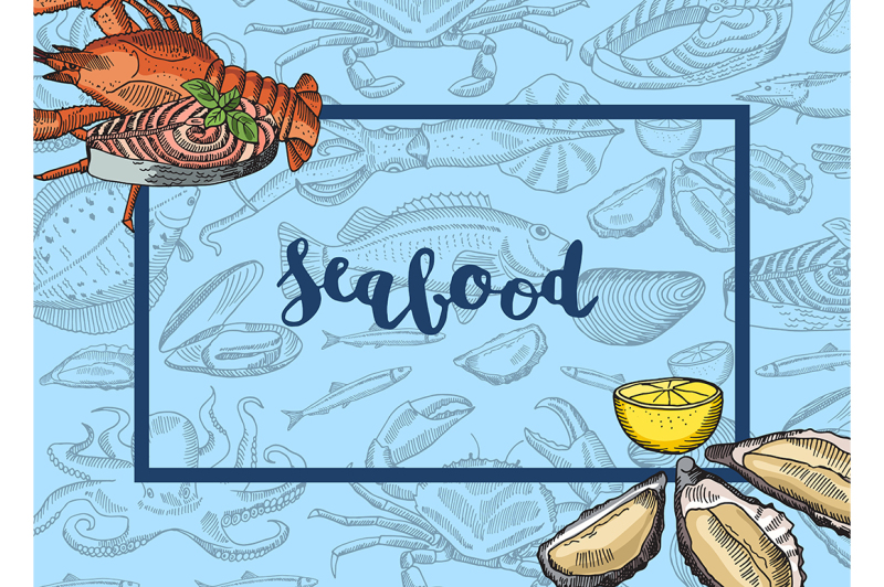 vector-frame-with-hand-drawn-seafood-elements