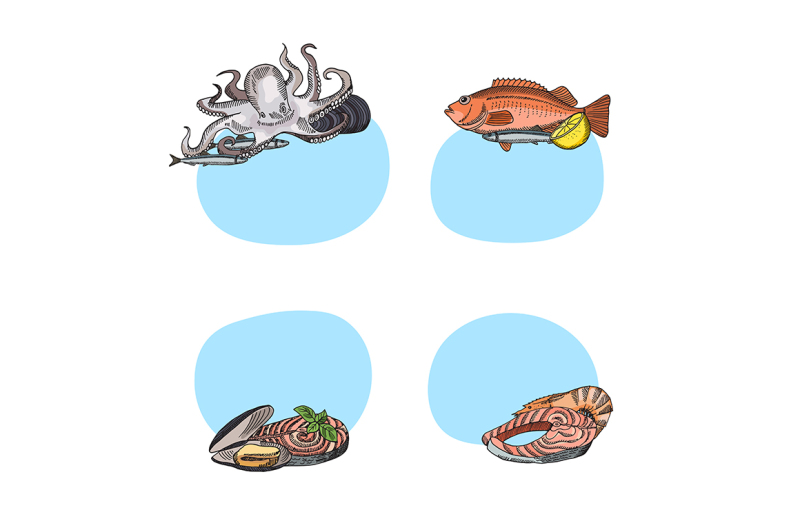 vector-stickers-hand-drawn-seafood