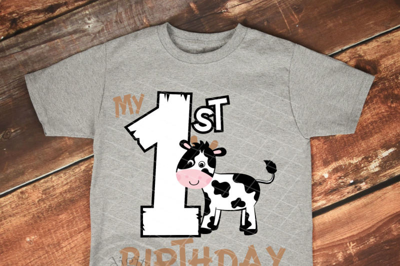 Cow Birthday Svg Farm Birthday 1st Birthday Svg By Julies Homemade Jems Thehungryjpeg Com