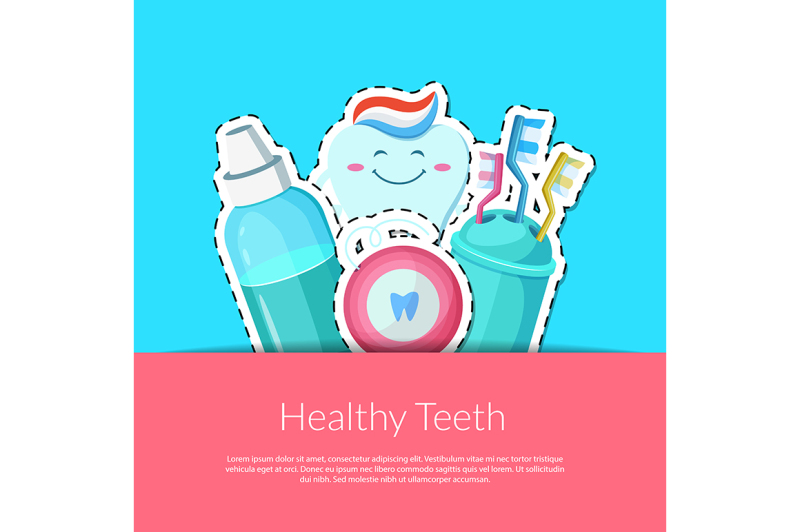 vector-cartoon-teeth-hygiene-stickers