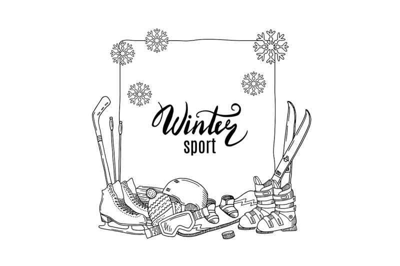 vector-hand-drawn-winter-sports-equipment-elements