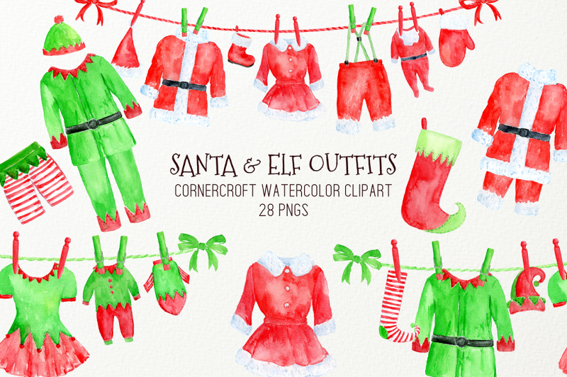 watercolor-christmas-santa-claus-and-elf-outfit-clipart