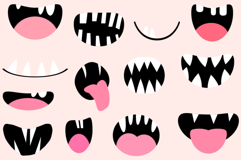 spooky-monster-mouths-clipart-funny-halloween-creature-teeth-tongues