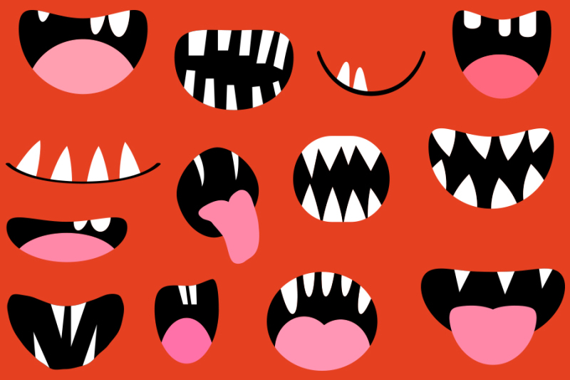 spooky-monster-mouths-clipart-funny-halloween-creature-teeth-tongues