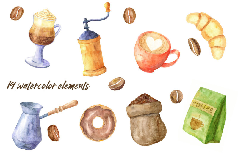 coffee-time-watercolor-collection
