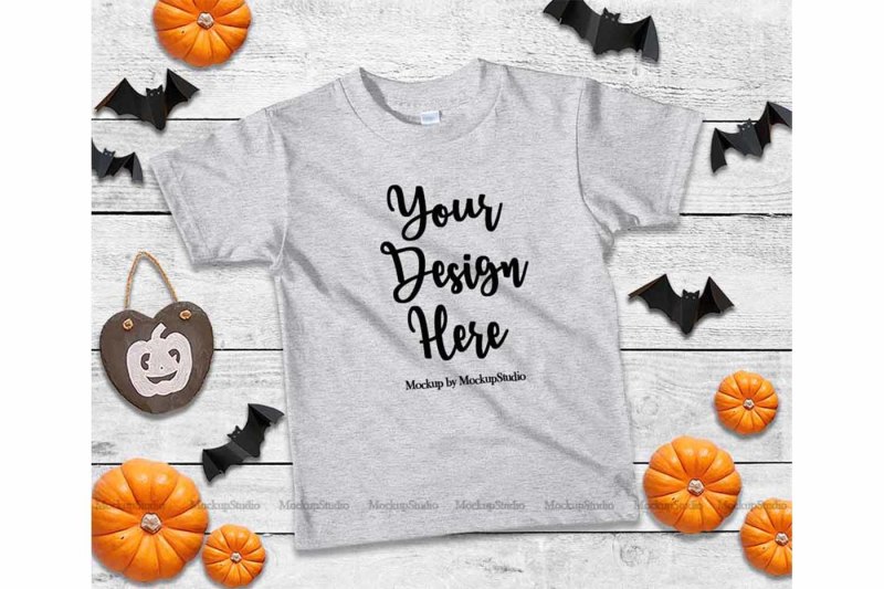 Download Fall Kids Tshirt Mockup Bundle 5 Colors, Children Shirt Mock Up By MockupStation | TheHungryJPEG.com