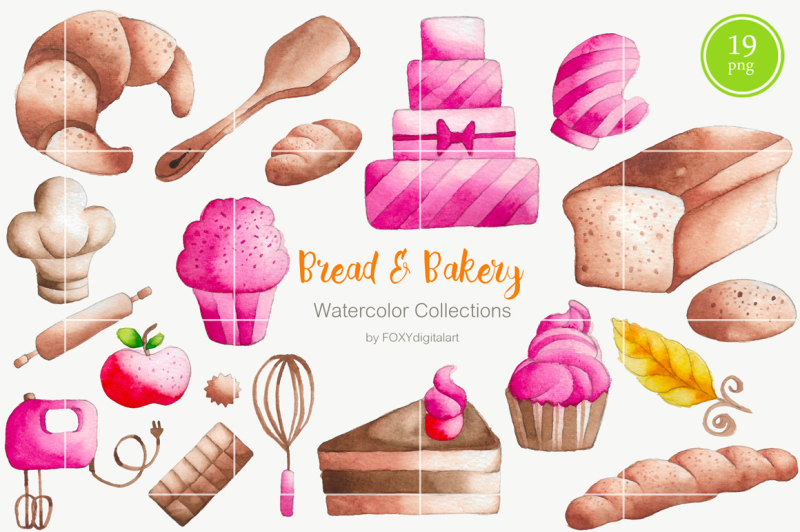 bread-bakery-cake-watercolor-clipart