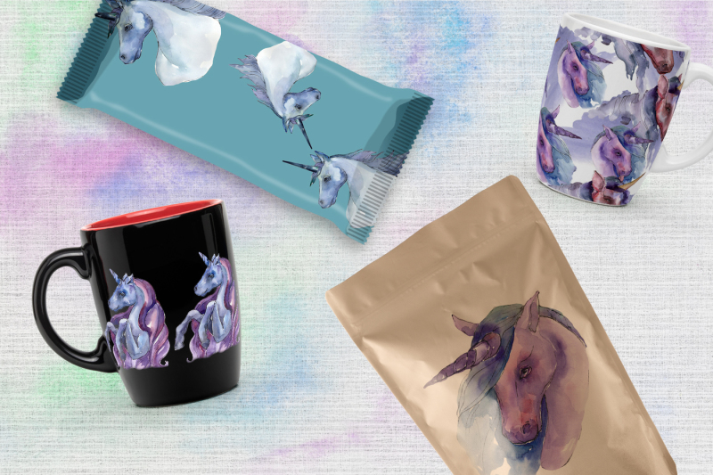 magical-purple-unicorn-png-watercolor-set
