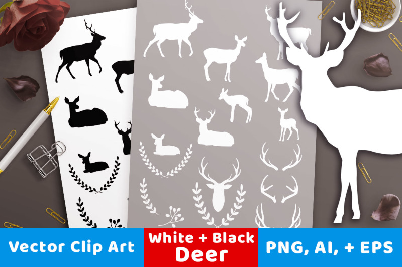 deer-silhouette-clipart-white-deer-clipart-black-deer-graphics