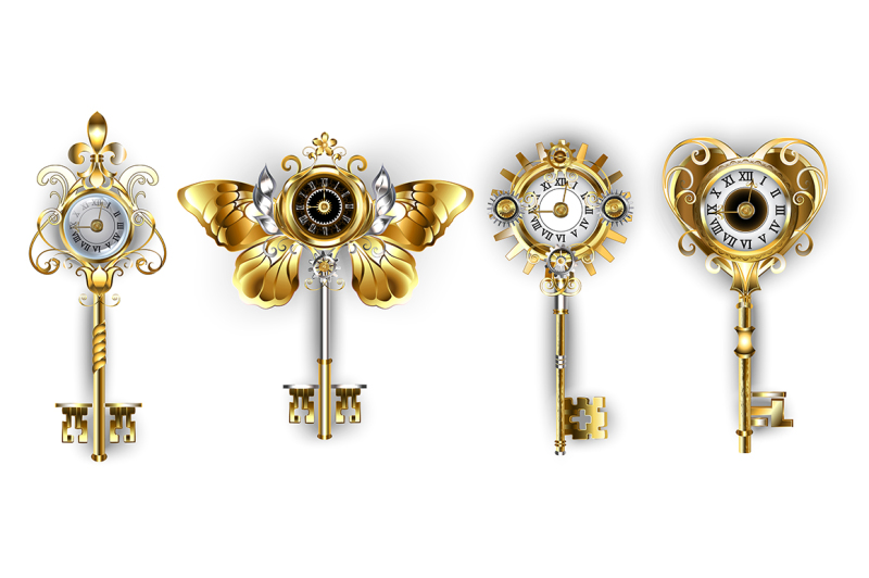 antique-keys-with-dials-steampunk