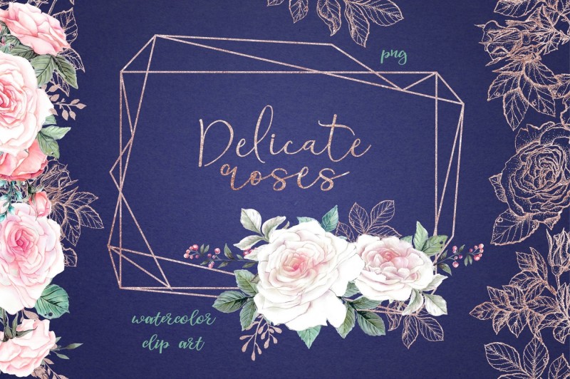 delicate-roses-watercolor-clip-art