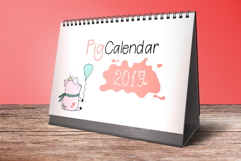 calendar-for-year-2019-with-pigs