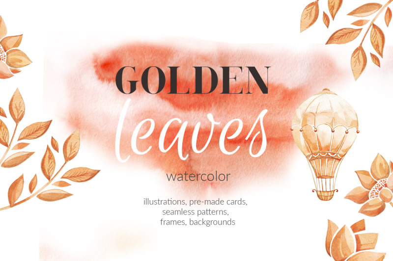 golden-leaves-watercolor-elements