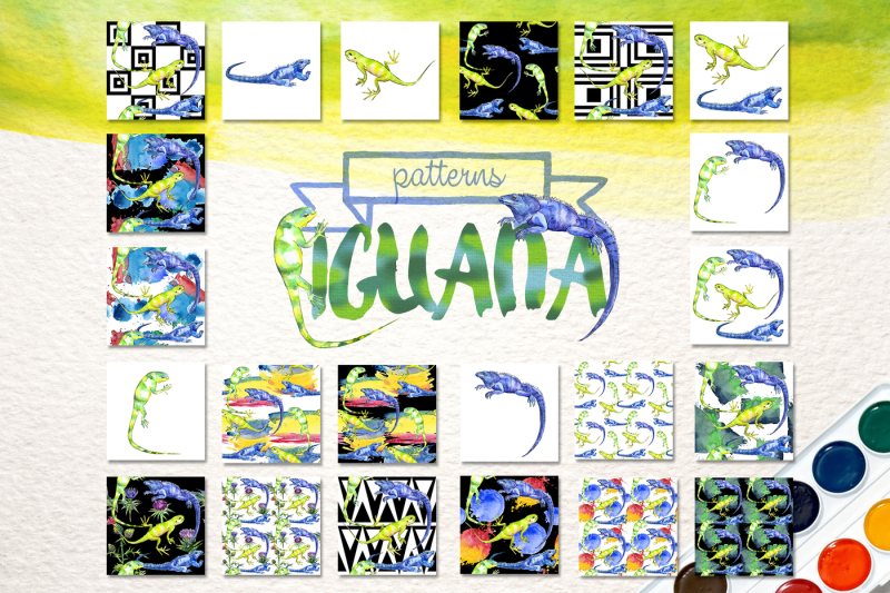 exotic-iguana-in-a-watercolor-png-set