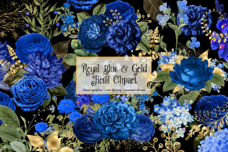 royal-blue-and-gold-floral-clipart