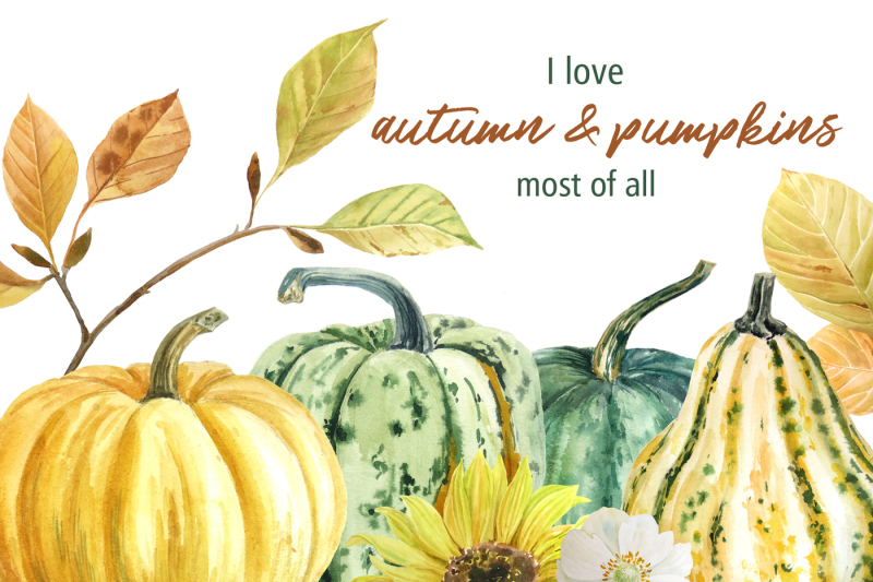 autumn-pumpkins-and-leaves-set