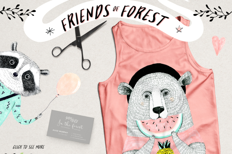 friends-of-forest-illustrations-set