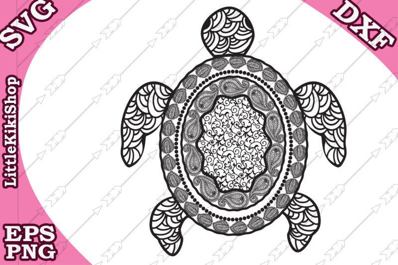 Download Zentangle Turtle Svg, MANDALA TURTLE SVG, Zentangle Animal ...