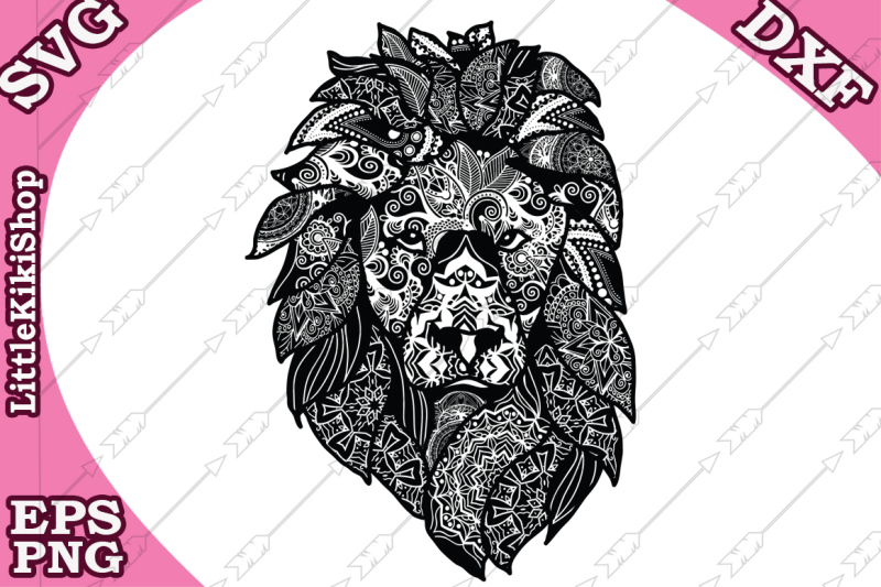 Zentangle Lion Svg,MANDALA LION SVG, Zentangle animal Svg ...