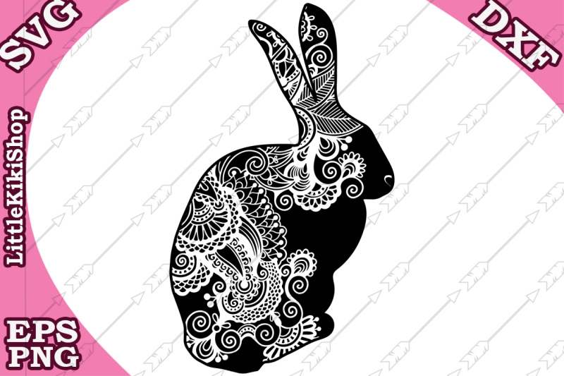 Download Zentangle Bunny Svg,MANDALA RABBIT SVG,Zentangle animal ...