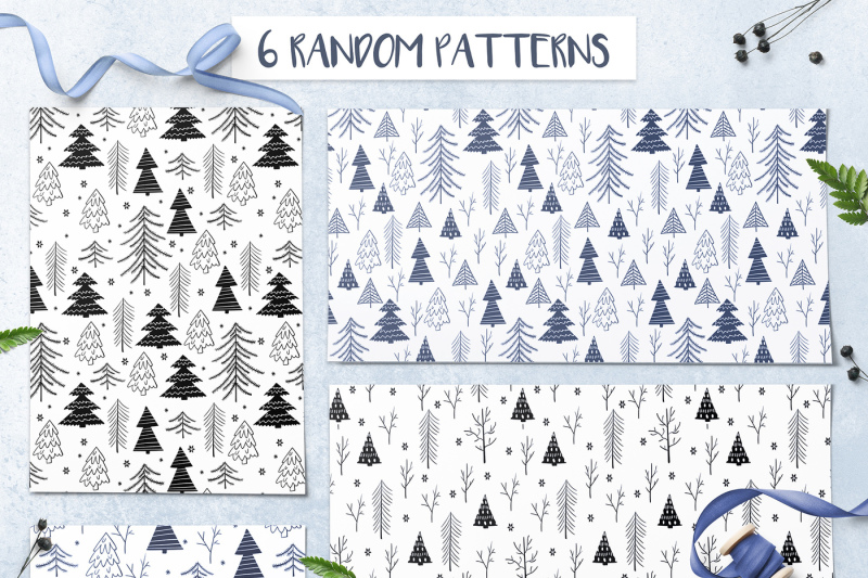winter-forest-seamless-patterns
