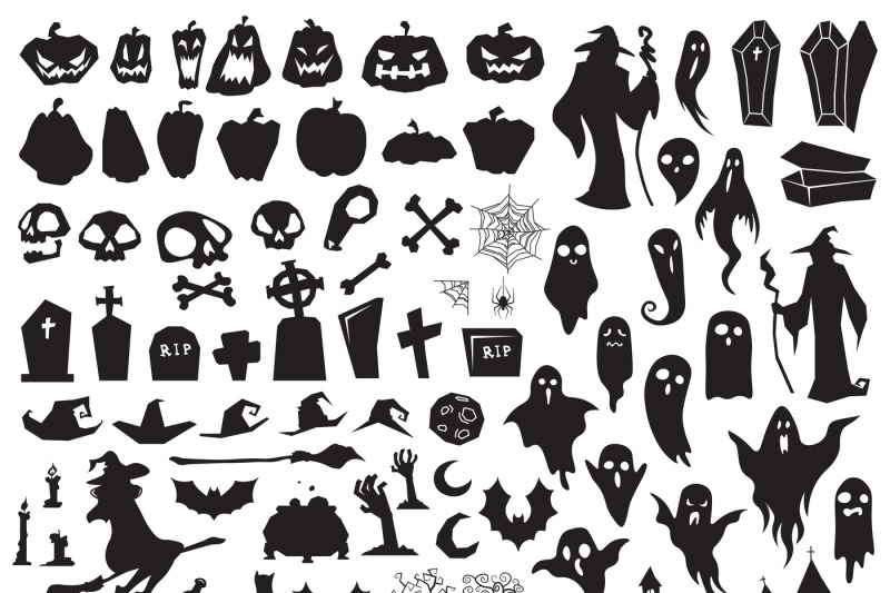 halloween-silhouettes-spooky-evil-witch-creepy-grave-coffin-and-wiza