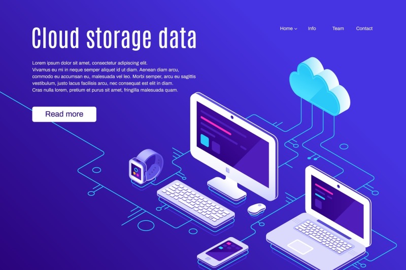 cloud-storage-landing-page-synchronization-clouds-storages-and-device