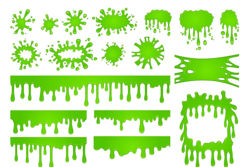 cartoon-liquid-slime-green-goo-paint-drops-spooky-splash-border-and