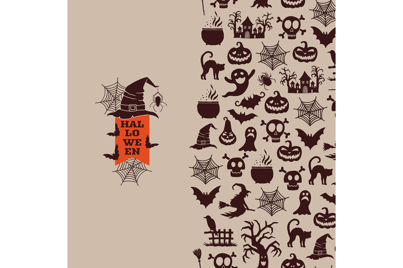 vector-halloween-with-witches-pumpkins-ghosts-spiders-silhouettes