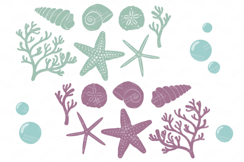 seashore-shells-and-coral-clipart-in-vintage-girl